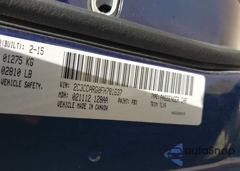 2015 Chrysler 300 Limited from USA, damaged, VIN 2C3CCARG0FH781637